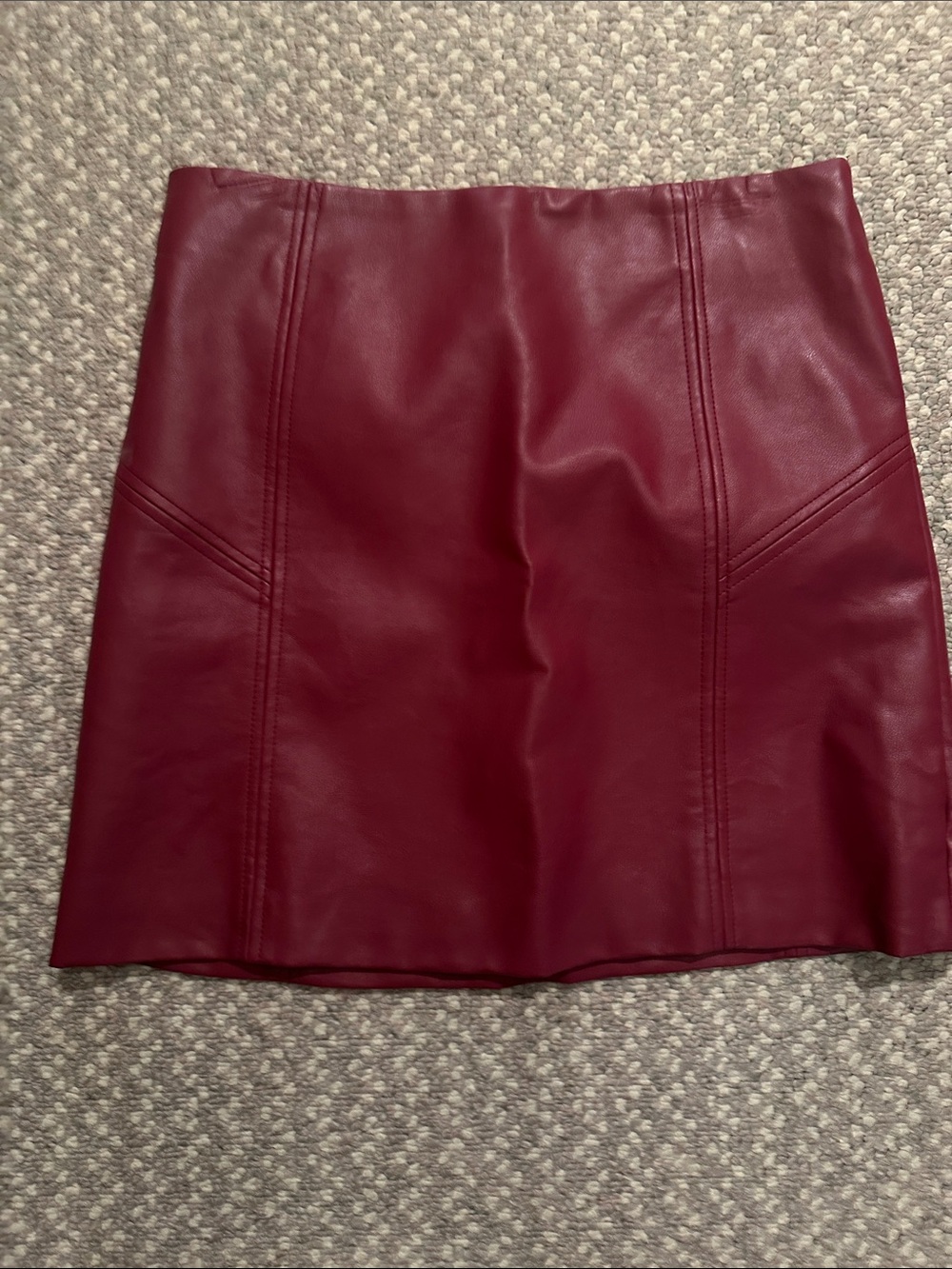 bagatelle Burgundy Faux Leather Mini Skirt